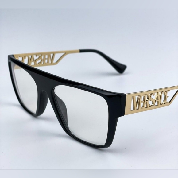 👓 NEW Versace VE3326U GB1 Black Gold Square Unisex Eyeglasses - Picture 6 of 12